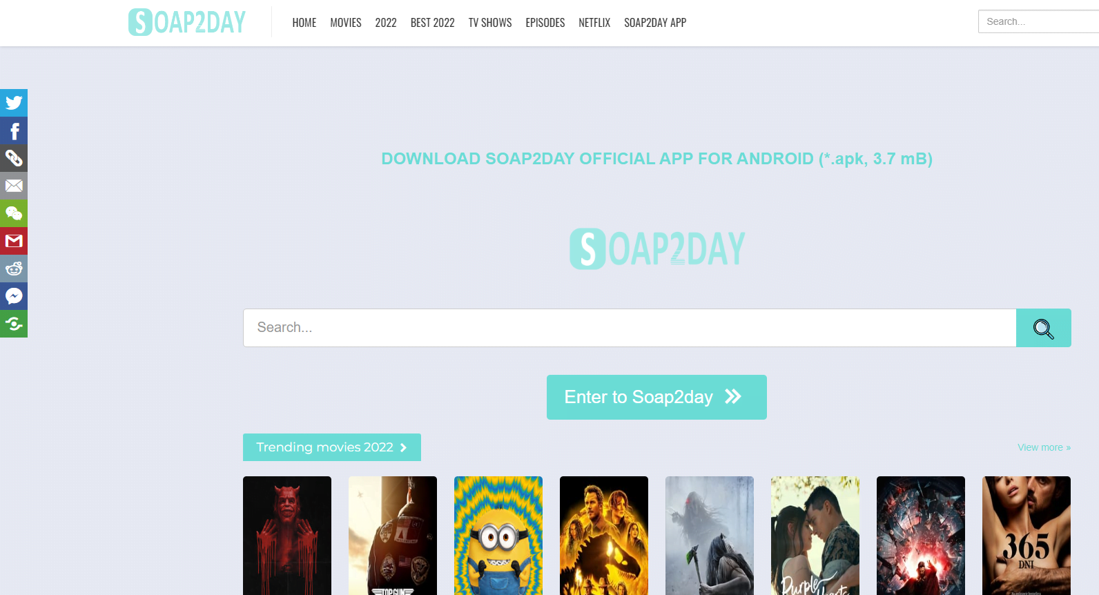 لقطة شاشة الواجهة الرئيسية لـ موقع سوب تو داي Soap2day-لمشاهدة المسلسلات والأفلام 