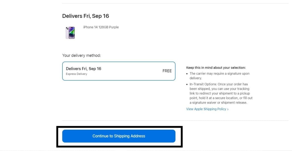 طريقة شراء هاتف ايفون من موقع ابل