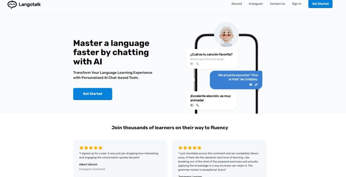 بوت Langotalk أفضل بوت لتعلم اللغة بالذكاء الاصطناعي مجانا