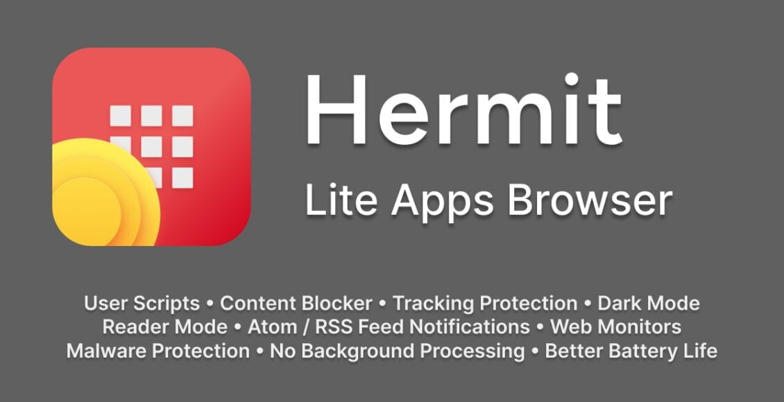 تطبيق Hermit أفضل تطبيق للأجهزة ذات سعة التخزين المنخفضة