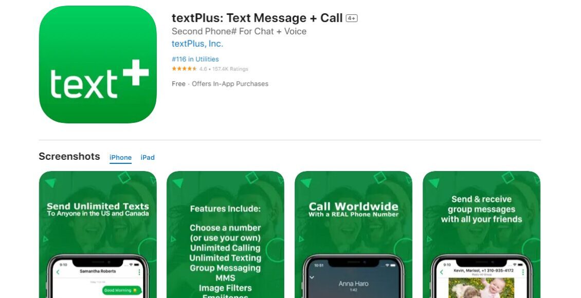 تطبيق textPlus أفضل تطبيق مراسلة صوتية ونصية