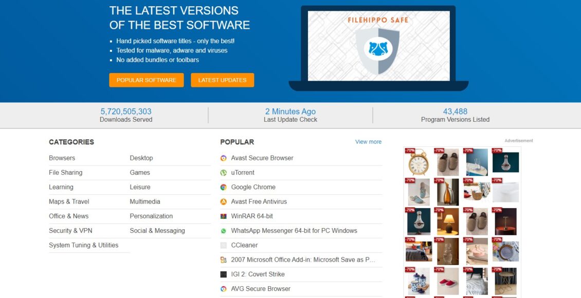 موقع FileHippo أفضل موقع لتحميل برامج كمبيوتر مجانية كاملة